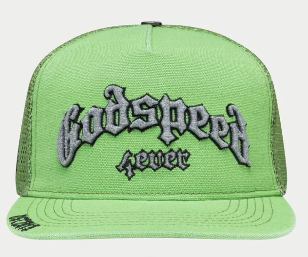 Godspeed Forever Trucker Snapback Hat Grey Bottom 