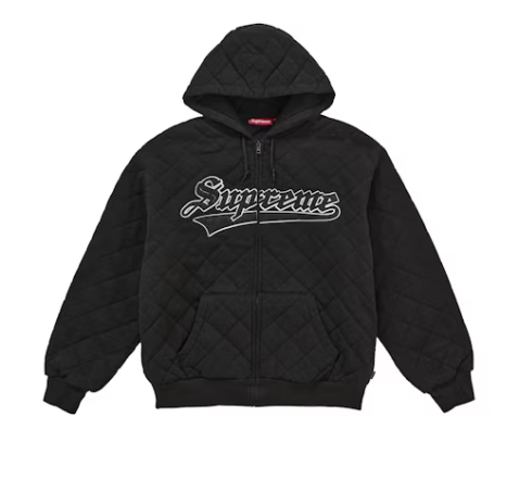 Supreme Quilted Zip Up Hooded Sweatshirt 