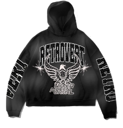 Retrovert Never Been Normal Rhinestone Hoodie 