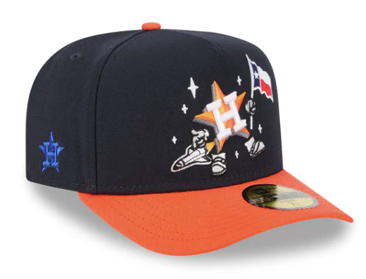 New Era Houston Astros Cartoon Logo A-Frame Snapback Grey Bottom 