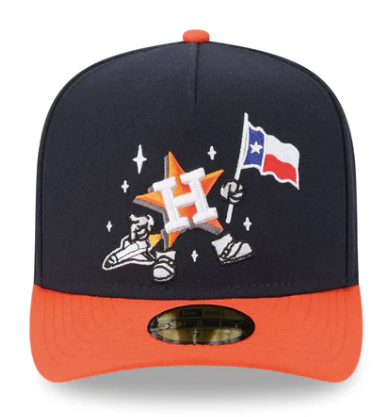 New Era Houston Astros Cartoon Logo A-Frame Snapback Grey Bottom 