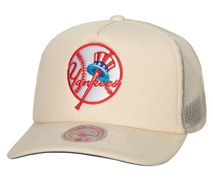 Mitchell & Ness New York Yankees Evergreen Trucker Coop Snap back Navy Bottom "Off White Red"
