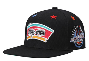 Mitchell & Ness San Antonio Spurs 1997 Top Star Snapback Green Bottom "Black Teal" (All Star Weekend 1997 Patch Embroidery)