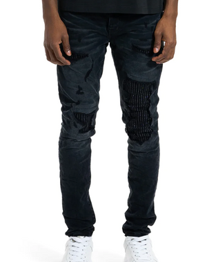 Purple Mens Lurex Repair Overdye Jeans "Black" $345.00