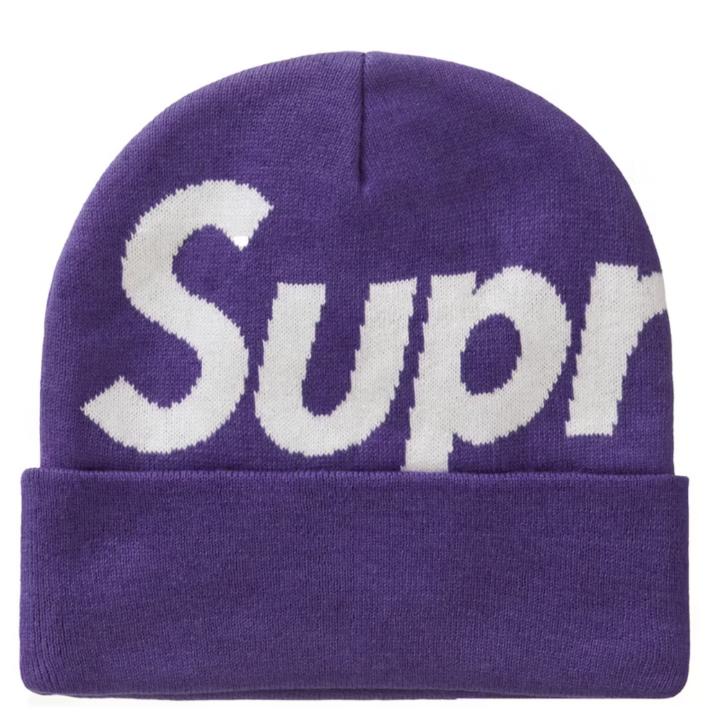 Supreme Big Logo Beanie "Dark Purple"