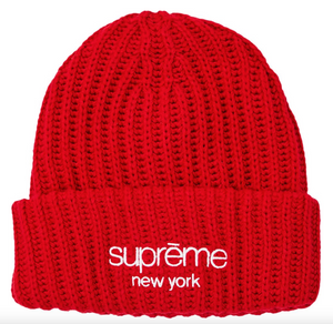 Supreme Classic Logo Chunky Ribbed "Red"