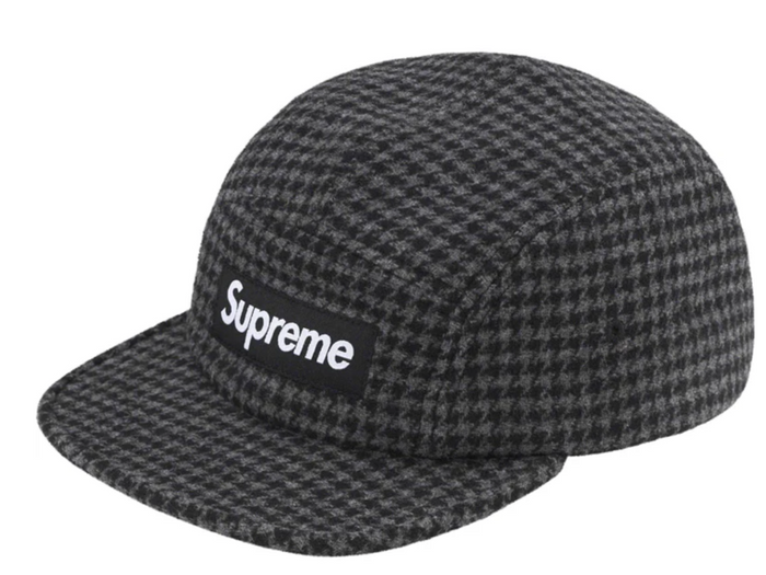 Supreme Plaid Wool Camp Dad Hat "Black"