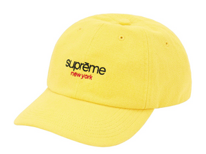 Supreme Napped Canvas 6 Panel Dad Hat "Yellow Black"