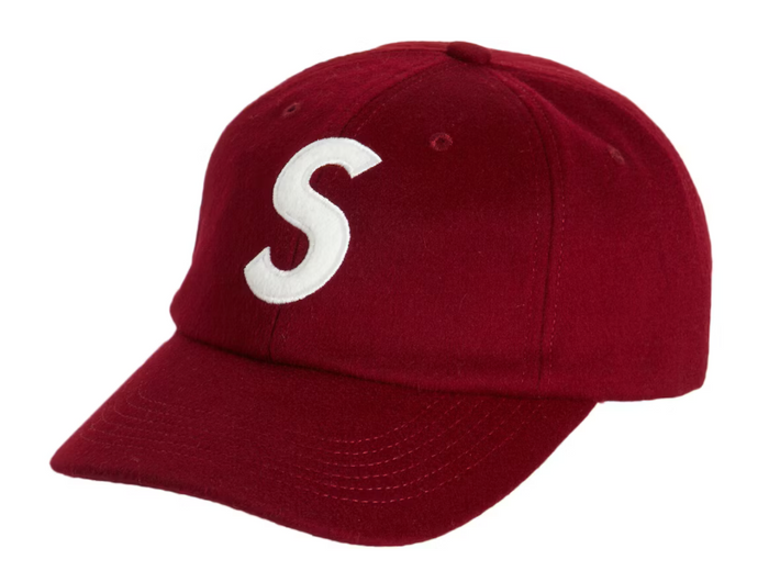 Supreme S Logo Wool Dad Hat "Red White"