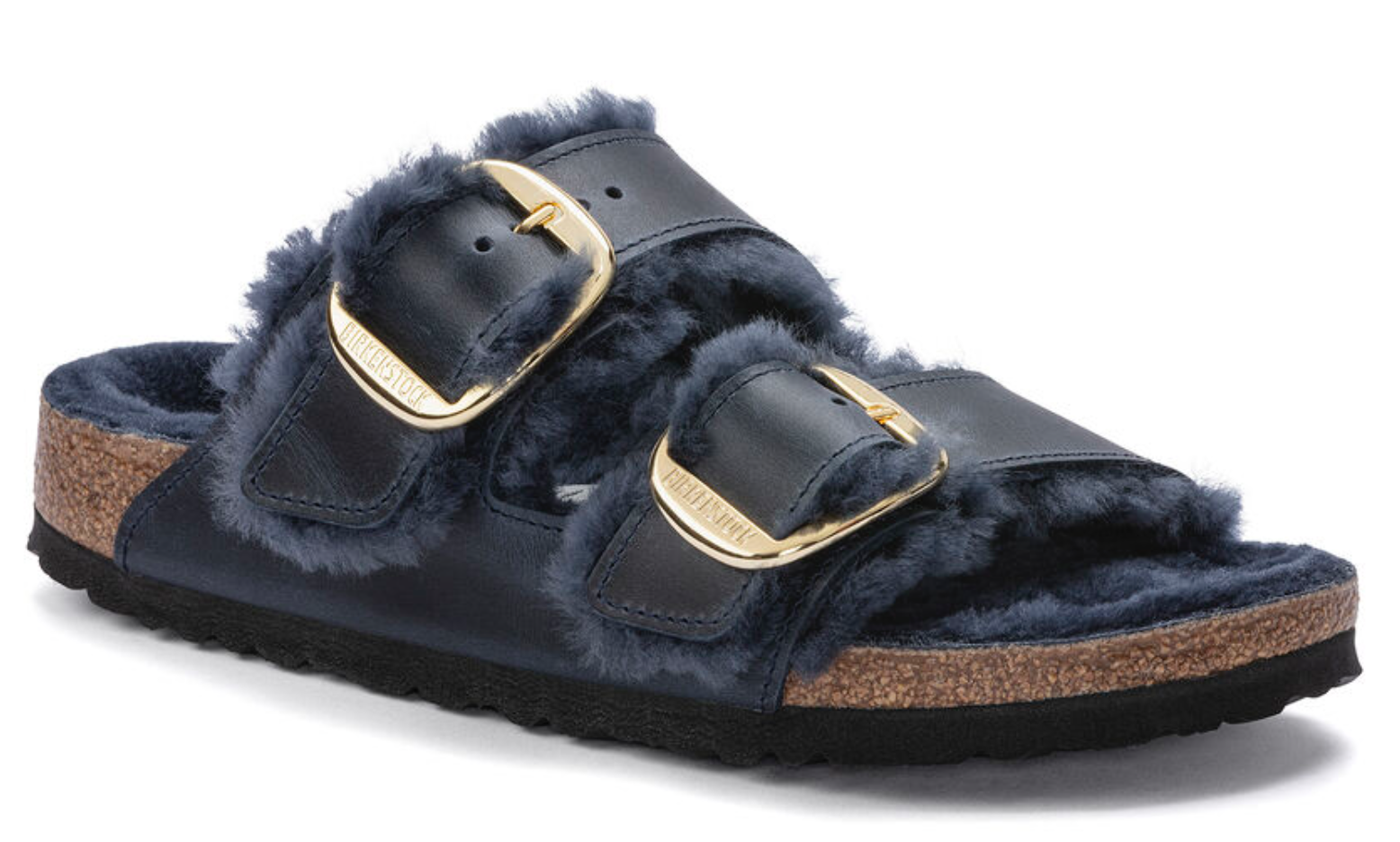 Womens Birkenstock Arizona Big Buckle Shearling Oil Leather Sandals 