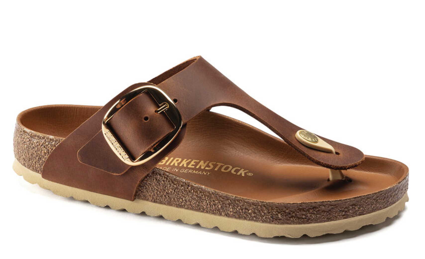 Womens Birkenstock Gizeh Big Buckle Oiled Leather Sandals 