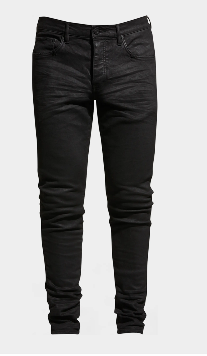 Purple Men's P001 Black Resin Skinny Jeans
