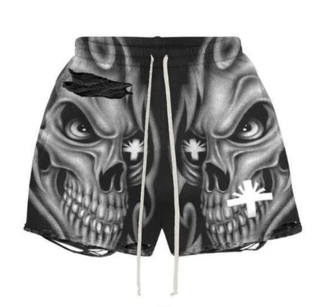 Vertabrae Phantom Skull Shorts 