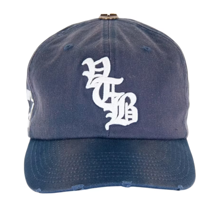 Vertabrae Snapback Hat Blue Bottom 