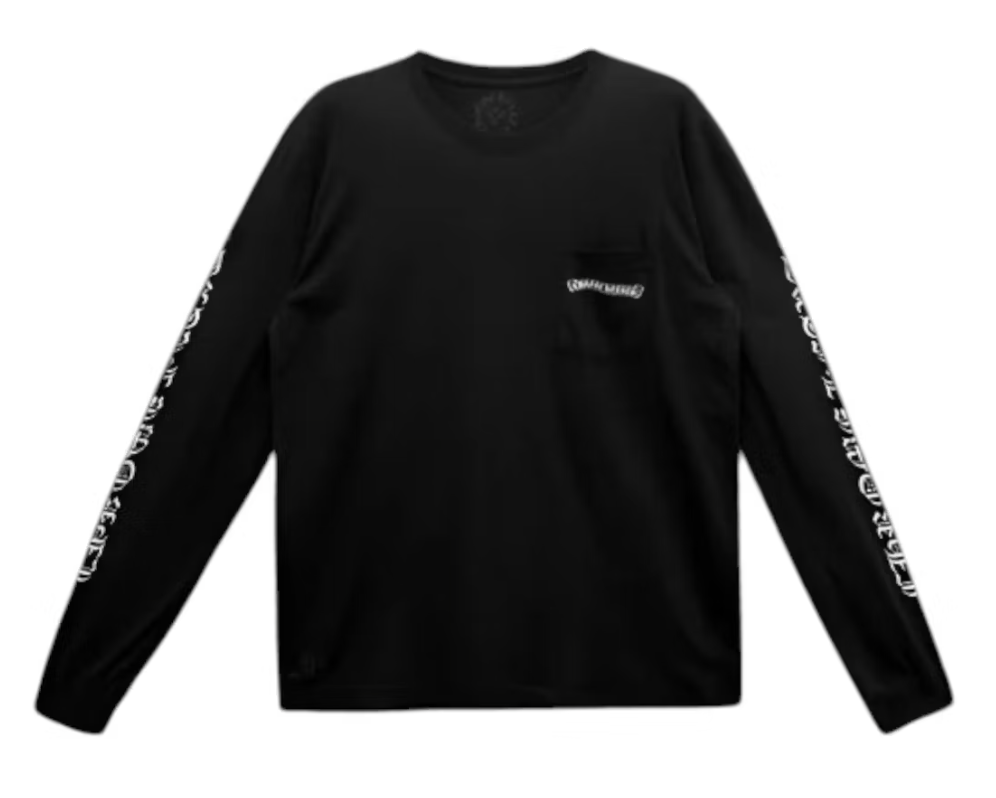 Chrome Hearts Scroll Logo Long Sleeve Pocket Tee 