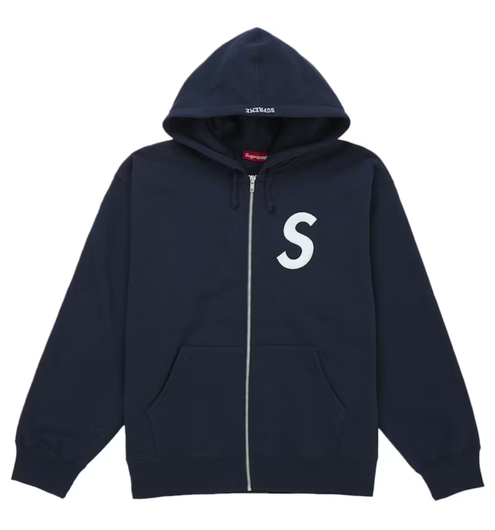 Supreme S Logo Zip Up Hooded Sweatshirt 