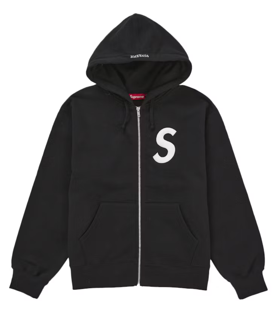 Supreme S Logo Zip Up Hooded Sweatshirt 