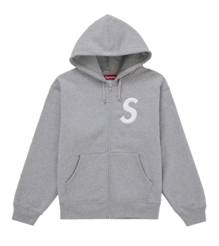 Supreme S Logo Zip Up Hooded Sweatshirt 