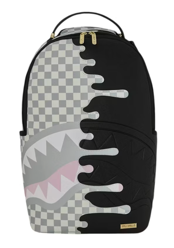 Sprayground Cream Check Unfinished Shark Backpack