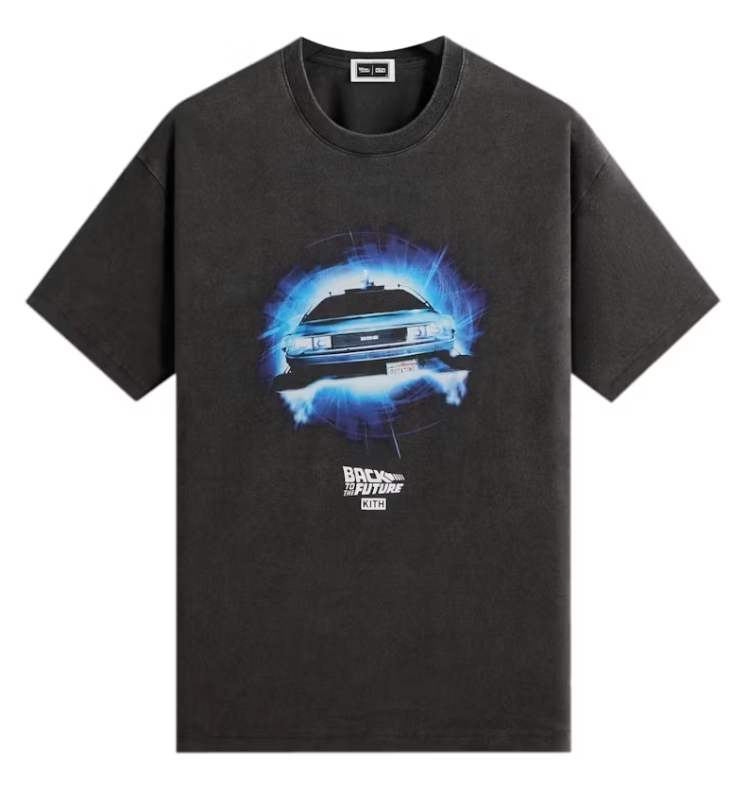 Kith x Back to the Future DeLorean Front Back Vintage Tee 