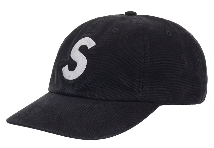 Supreme Washed Canvas S Logo 6-Panel Hat 