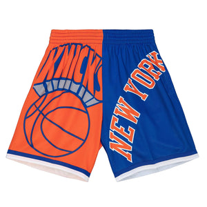 Mitchell & Ness NBA Knicks Big Face Fashion 5.0 Shorts "Royal Blue Orange"