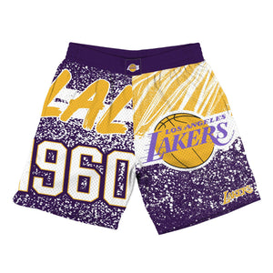 Mitchell & Ness NBA Lakers Jumbotron Submimated Shorts "Purple Yellow"