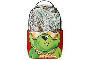 Sprayground Money Bear Dreaming Of Money DLXSR Backpack "Green Red"