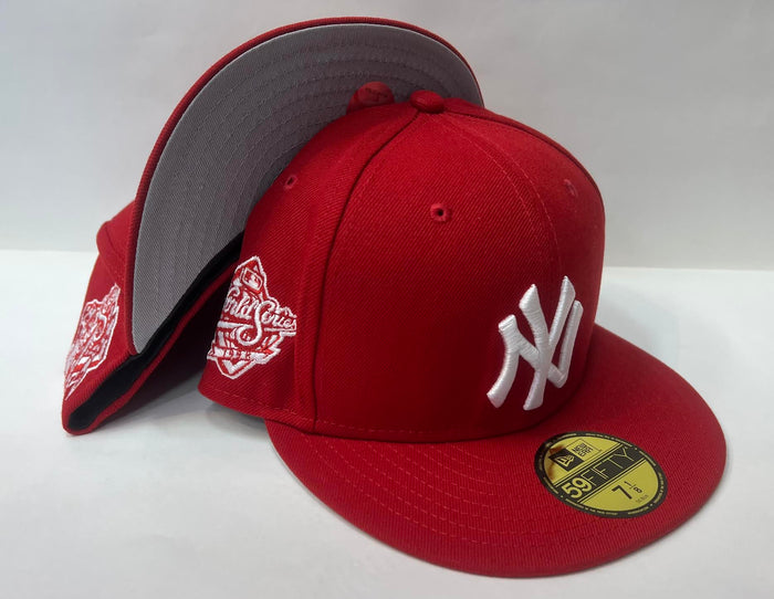New Era New York Yankee Fitted Grey Bottom "Red White" (1998 World Series Embroidery)