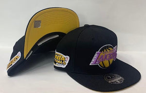 Mitchell & Ness Los Angeles Lakers Fitted Yellow Bottom "Black Purple" (NBA Finals 2000 Embroidery) $45.00
