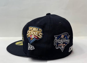 New Era New York Yankees Fitted Grey Bottom "Navy Blue" (Derek Jeter And Multi World Series Embroidery)