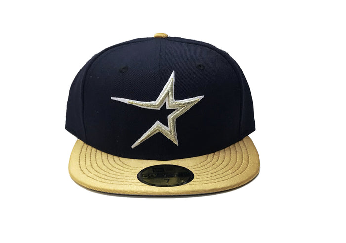 New Era Houston Astros Fitted Grey Bottom "Navy Gold"