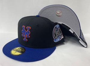 New Era New York Mets Fitted Grey Bottom "Black Royal Orange" (2000 Subway Series Embroidery)