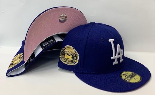 New Era Los Angeles Dodgers Fitted Pink Bottom "Royal Blue" (World Series Embroidery)
