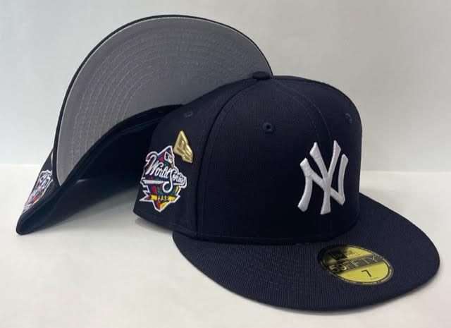 New Era New York Yankees Fitted  Grey Bottom "Navy Blue White" (1998 World Series Embroidery With New Era Pin)