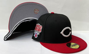 New Era Cincinnati Reds Fitted Grey Bottom "Black Red" (1976 World Series Embroidery)