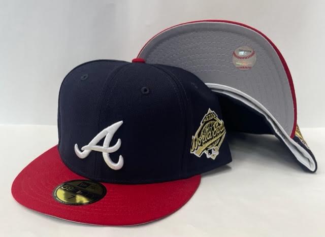 New Era Atlanta Braves Fitted Grey Bottom "Navy Red" (1995 World Series Embroidery)