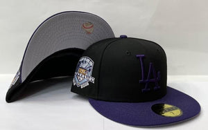 New Era Los Angeles Dodgers Fitted Grey Bottom "Black Purple" (50Th Anniversary Embroidery)