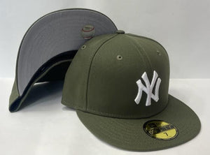 New Era New York Yankees Fitted Grey Bottom "Olive White"