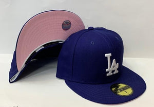 New Era Los Angeles Dodgers Fitted Pink Bottom "Royal White"