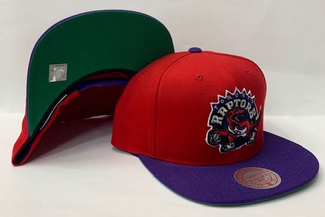 Mitchell & Ness Toronto Raptors Wool 2 Tone Snap back Green Bottom "Red Purple"