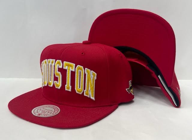 Mitchell & Ness Houston Rockets Snapback Red Bottom "Red White Yellow"