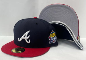 New Era Atlanta Braves Fitted Grey Bottom "Navy Red" (1999 World Series Embroidery)