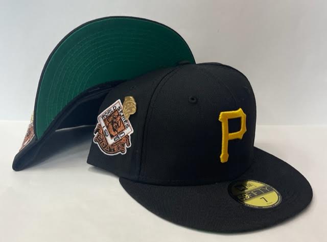 New Era Pittsburgh Pirates Fitted Green Bottom "Black Yellow" (1960 World Series Embroidery With New Era Pin)