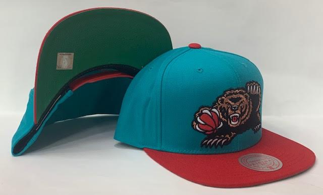 Mitchell & Ness Vancouver Grizzlies Wool 2 Tone Snapback Green Bottom "Teal Red"