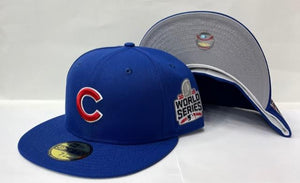 New Era Chicago Cubs Fitted Grey Bottom "Royal Red" (2016 World Series Embroidery)