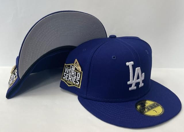 New Era Los Angeles Dodgers Fitted Grey Bottom "Royal White" (2020 World Series Embroidery With New Era Pin)