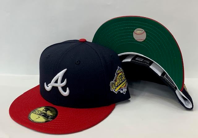 New Era Atlanta Braves Fitted Green Bottom "Navy Red" (1996 World Series Embroidery)