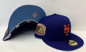 New Era New York Mets Fitted Sky Blue Bottom "Royal Orange" (1969 World Series Embroidery)