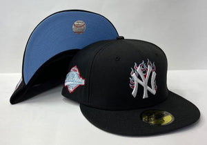 New Era New York Yankee Fitted Sky Blue Bottom "Black White Red" (1996 World Series Embroidery)